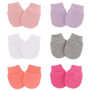 6 Pairs Baby Mittens No Scratch Mittens Infant Soft Gloves Mittens for 0-6 Months Boys Girls
