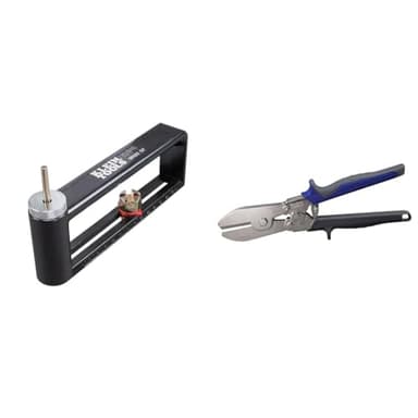Klein Tools Hole Cutter 2-12 Inch, Cuts 24 Gauge Steel & Crimper for Ductwork, Pipe, Sheet Metal, Crimps 24 Gauge Steel