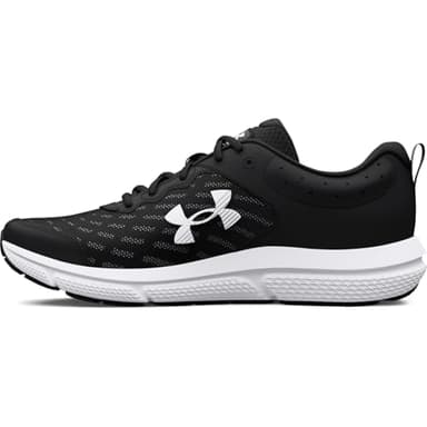 Under Armour Men's Charged Assert 10 Shoes, (001) Black/Black/White, 14
