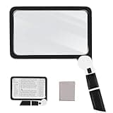 5X Magnifying Glass with Light, Lightweight Full Page Magnifier for Reading, Large Lighted Magnifier with 48 LED Light and Anti-Glare Lens, Ideal Gift for Seniors, Macular Degeneration, Low Visions