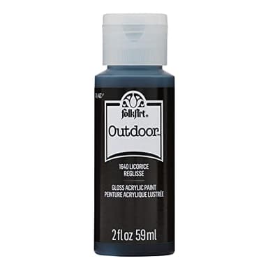 FolkArt Outdoor Acrylic Paint in Assorted Colors (2 Ounce), 1640 Licorice