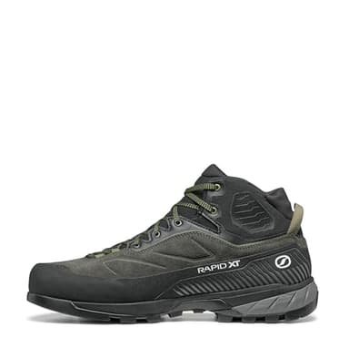 SCARPA Men's Rapid XT Mid GTX Waterproof Gore-Tex Leather Hiking & Approach Boots - Shark/Military - 11-11.5 Men/12-12.5 Women