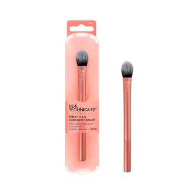 Real Techniques Brightening Concealer Makeup Brush, Viral Kitten Paw Brush Conceals Under Eyes, & Imperfections, Cover Dark Circles, For Brightener & Concealer, RT 242 Brush, Cruelty-Free, 1 Count