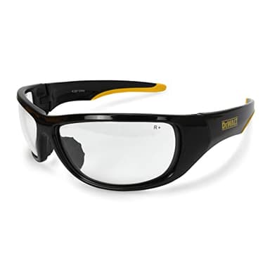 DEWALT DPG94-1D Dominator Z87+ Safety Glasses – Black Full Frame & Clear Lens – Rubber Temples & Nosepiece – 1 Pair