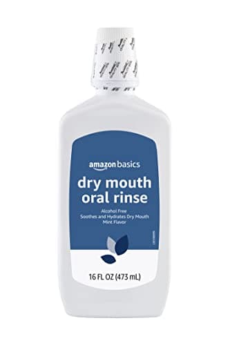 Amazon Basics Dry Mouth Oral Rinse, Alcohol Free, Mint Flavor, Soothes and Hydrates, 16 Fluid Ounces, 1-Pack (Previously Solimo)