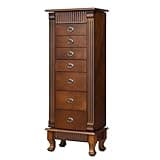 OFFICEJOY Jewelry Armoire Cabinet, Wooden Standing Jewelry Box w/ 7 Drawer, 2 Side Door, Flip Top Mirror, 12 Necklace Hook, Tall Jewelry Storage Chest for Women