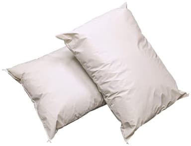 Marquis Mills 2 Pack MediCheck White Vinyl Covered Bed Pillows - Wipeable Easy Clean - Soft Low Profile Non-Fluffy Support - Not an Encasement or Zippered Protector - 20 in x 26 in