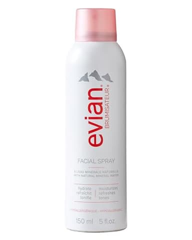 Evian Facial Spray 5 oz - Hydrating Mineral Water Mist for Face & Skin - Refreshes Makeup, Sets, & Tones - Skincare Mist for Daily Hydration and On-the-Go Moisturizing Relief
