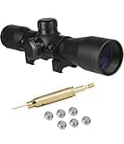 GOTICAL - Combo of 2-4x32 Compact Hunting Crossbow Archery Scope and rchery Crossbow Bow Arrow Red Laser Sighting Tool Multiple Range Reticle, 1" Tube and Mid-Height Weaver Ring Mount