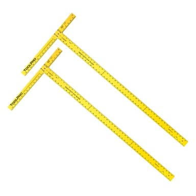 Professional Grade, Heat-Treated Aluminum Drywall T-Square - Box of 2 (Yellow, 48 in.)