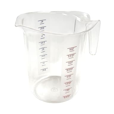 Winco Measuring Cup, Polycarbonate, 4-Quart, Clear