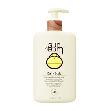Sun Bum Daily SPF 50 Sunscreen Body Lotion - Broad Spectrum Moisturizing Sunscreen with Vitamin E - Vegan and Hawaii 104 Act Compliant (Without Octinoxate & Oxybenzone) - Dermatologist Tested - 8 oz