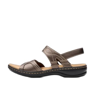 Clarks Collection Women's Leisa Meadow Sandal, Bronze Metallic, 8 M US