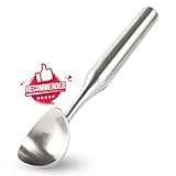 OYV Stainless Steel Ice Cream Scoop, Ergonomically Designed Handle for Comfort, Heavy Duty Ice Cream Scooper, One-Piece Design Ice Cream Scoops, Dishwasher Safe.
