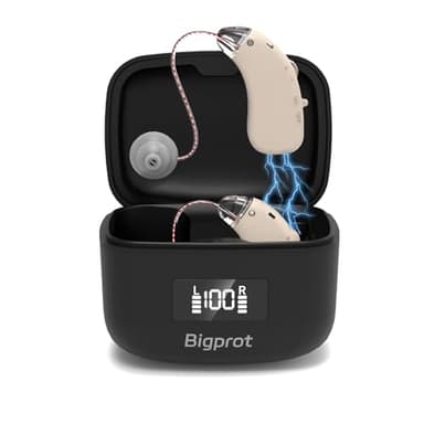 Bigprot OTC Hearing Aids for Seniors, 2026 Rechargeable Digital Sound Amplifier with Noise Cancelling for Adults, Lightweight Beginner-Friendly Hearing Aids for People Hard of Hearing (Black)