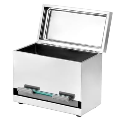 QWORK Pencil Dispenser Holder, Stainless Steel Dispenser for Bulk Pencils Storage, Drinking Straws Storage, Silver