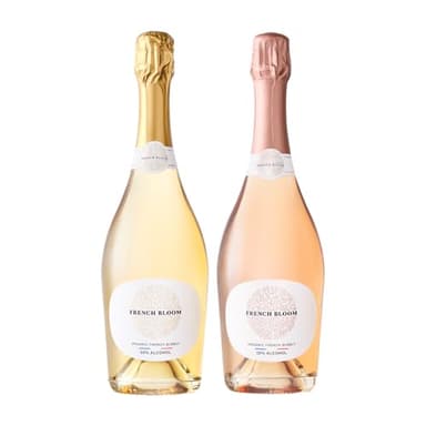 French Bloom Duo Set (1 Bottle Le Blanc, 1 Bottle Le Rosé) 0.0% Alcohol-Free Sparkling Wine, 750ml - Certified Organic, Vegan, Low Calorie, Pregnancy Friendly, Sulfite-Free