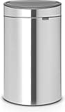 Brabantia Recycling Touch Bin with Plastic Buckets, 10 L and 23 L - Matt Steel Fingerprint Proof