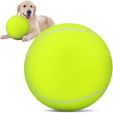 QDAN Giant Large Tennis Ball for Dogs: 9.5" Premium Balls for Dog for Outdoor Play, Big Tennis Ball Dogs Toy, Tennis Ball for Small Medium Large Dogs, Pet Balls Birthday, Yellow