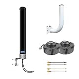 2x2 MiMo 4G LTE 5G Cellular Omni-Directional Antenna Kit External Antenna with 32ft Extension SMA Cable Connector TS9 IPX Adaptor for Verizon AT&T T-Mobile WiFi Home Router