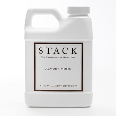 STACK Almost Home Luxury Laundry Detergent - Highly Scented Laundry Detergent for HE & Standard Washers - Infused With Roses, Jasmine, Suede, & Musk - Dye Free Gentle & Effective Cleaning - 32 oz