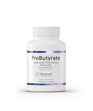 Tesseract Medical Research ProButyrate Gut Health Supplement, Butyric Acid Complex, Gastrointestinal Support Supplement, Helps Restore Balance to Stabilize Gut Microbiome, 600mg (60 Capsules)