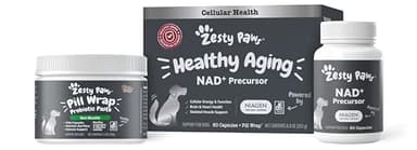 Zesty Paws NAD+ Precursor Supplement for Dogs - Niagen for Healthy Aging & Skeletal Muscle Support & Recovery - Brain, Heart, & Cellular Energy Support - Nicotinamide Riboside Chloride - 60 Capsules
