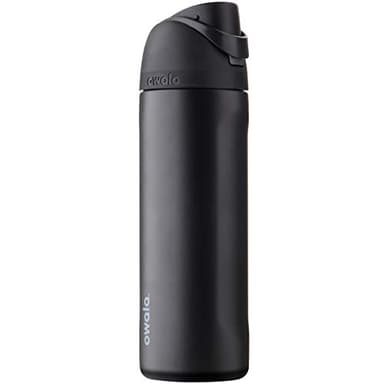 Owala FreeSip Insulated Stainless Steel Water Bottle with Straw, BPA-Free Sports Water Bottle, Great for Travel, 24 Oz, Very, Very Dark