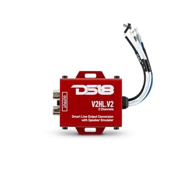 DS18 V2HL.V2 Hi/Lo Converter 2-Channel with Speaker Emulator - High-Level Speaker Signal to Low-Level - Smart line Output 2CH High-Level Input and 2CH RCA Output