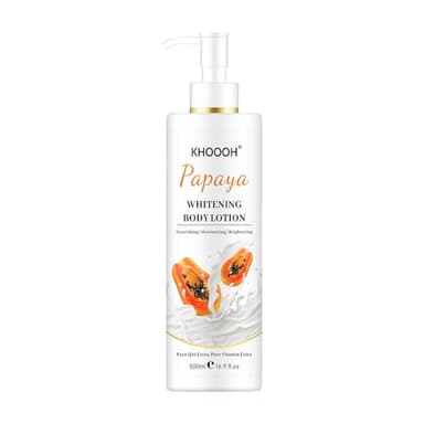 KHOOOH Papaya Whitening Body Lotion, 16.9 fl oz - Nourishing, Moisturizing & Brightening with Pure Q10 & Vitamin for Radiant Skin