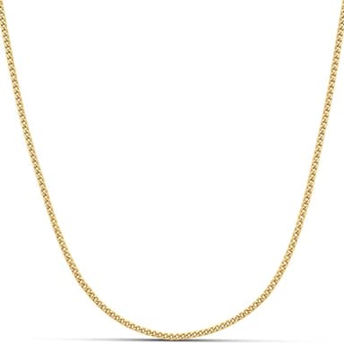 Amazon Essentials 14K Gold Plated Fine Curb Chain 16", Yellow 14K Gold