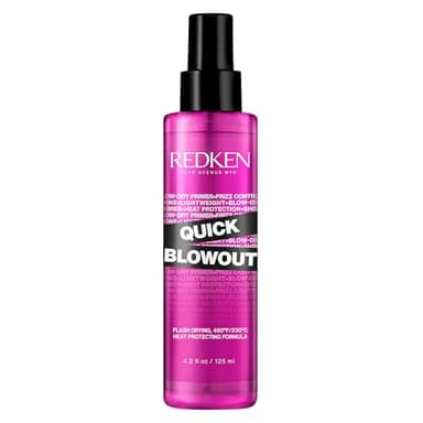 Redken Quick Blowout Heat Protectant Spray For All Hair Types - Smooths & Adds Shine, Lightweight Blowdry Styling Primer with Heat Protection, 4.2 Fl Oz