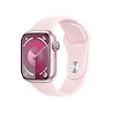 Apple Watch Series 9 [GPS + Cellular 41mm] Pink Aluminum Case with Pink Sport Band S/M (Renewed)