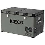 ICECO VL60 Dual Zone Portable Refrigerator with SECOP Compressor, 60 Liters Platinum Compact Refrigerator, DC 12/24V, AC 110-240V, 0℉ to 50℉, Home & Car Use (with Insulated Cover)