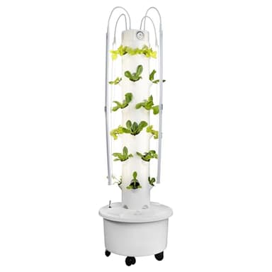 ALTO GARDEN GX Hydroponic Tower | Vertical Planter Tower | Hydroponics Growing System Kit | Food Grade with 24 Net Pots (with LED Grow Lights)