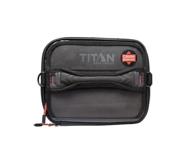 Titan Fridge Cold Crush Resistant Expandable Lunch Bag - With Reusable Gel Ice Packs Plus Food Container Set - Black
