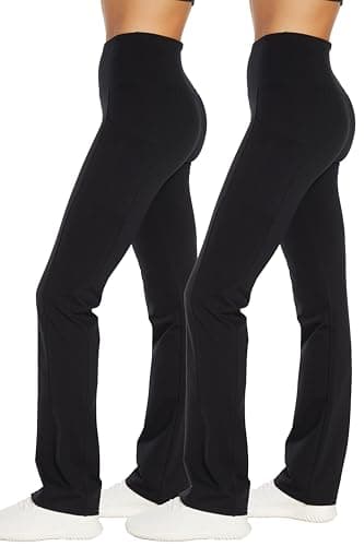 Marika Women's Eclipse Tummy Control Bootleg Pant 2-Pack, Black, Large