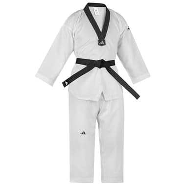 adidas adiTKD Black Belt Taekwondo Student Uniform - Black V-Neck - Size 100