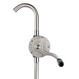 TERA PUMP Stainless Steel Rotary Hand Pump for 15 to 55 Gallon, Suitable for Gas, Diesel, Antifreeze, Acids, Chemicals, DEF, E85, Non-Corrosive Liquids; Features Adjustable Suction Tube
