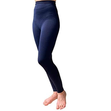 Bioflect® Compression Leggings with Bioactive Raised Massaging Knit - for Support and Comfort - Navy Blue M/L