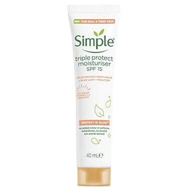 Simple Protect 'N' Glow SPF 30 For Glowing Skin Triple Protection Moisturiser Non-Chalky Vitamin C Face Cream 40 ml