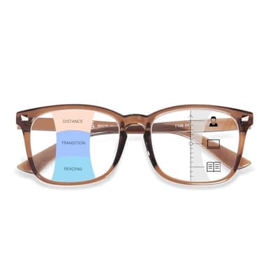 OPTOFENDY Progressive Multifocal Reading Glasses for Men Women, Anti Glare/Eyestrain Blue Light Blocking Computer Readers