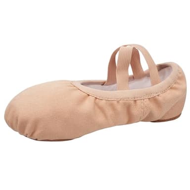 Stelle Ballet Shoes for Women Highly Stretch Canvas Dance Slipper Yoga Shoes for Girls/Adults(Tan,6MW)