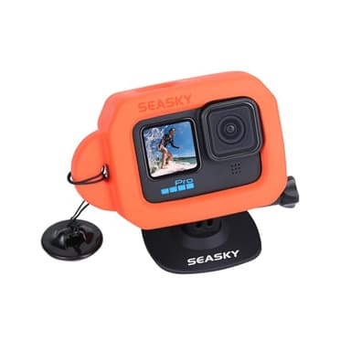 SEASKY Floating Floaty Protector Case & A1 Flexible Adhesive Mount Kit Accessories for Gopro Hero 13/12/11//10/9 Black Sports Action Camera