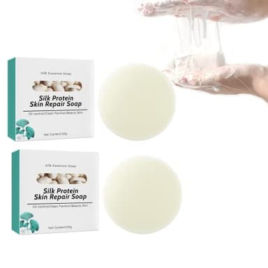 YG LianKai 2PCs SkinFerm Collagen Milk Whitening Soap, Silk Protein Skin Repair Soap, Exfoliating and Brightening Soaps for Dull, Uneven Skin, Smooth And Soft Complexion for Face & Body