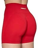 AUROLA Intensify Workout Shorts for Women Seamless Scrunch Short Gym Yoga Running Sport Active Exercise Fitness Shorts(L,Fiery Red)