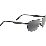 Maui Jim Men's and Women's Castles Polarized Aviator Sunglasses, Matte Black/Neutral Grey, Medium