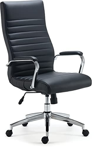STAPLES Bentura Ergonomic Manager & Executive Office Chair, High Back Swivel, Adjustable Height, Bonded Leather, Black
