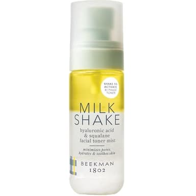 Beekman 1802 Milk Shake Hydrating Face Mist – Setting Spray & Milky Toner with Hyaluronic Acid & Squalane – Facial Toner & Face Spray – Lightweight Hydration, Minimizes Pores, Travel Size