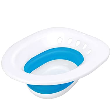 Pochik Sitz Bath for Toilet Seat, Sitz Baths for Hemorrhoids and Postpartum Care, Yoni Steam Seat, Collapsible Basin for Epsom Salt Soak, Sits Bath Kit for Women - Cerulean